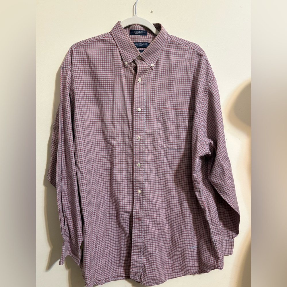 Daniel Cremieux Men’s XL Classics red 
Gray striped‎ cotton button-down shirt